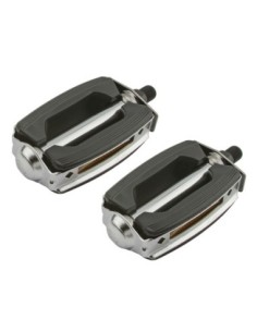 Krate Rubber Pedals 1/2 Black/Chrome.